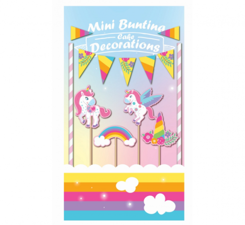 Cake deco set 'Rainbow Unicorn