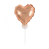 Folija balons ar nūju 4&quot;, sirds forma, rozā-zelts