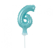 Folijas balons ar nūju 5&quot; DIGIT 6, gaiši zils