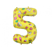 Folijas balons Cipars 5, Attēli, 78 cm