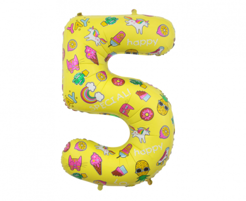 Folijas balons Cipars 5, Attēli, 78 cm