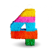 Pinata digit "4", size 50x35x7.5 cm