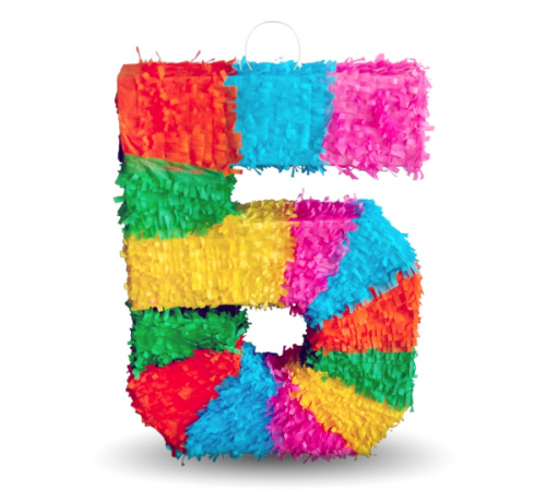 Pinata digit "5", size 50x35x7.5 cm