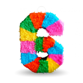 Pinata digit "6", size 50x35x7.5 cm