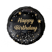 Foil balloon Happy Birthday, black, 18"