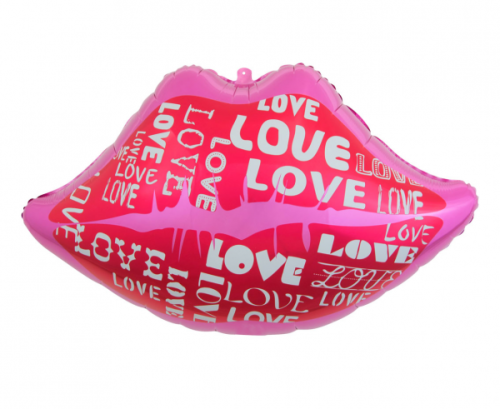 Folijas balons Lips &amp; Love, 62 x 38 cm