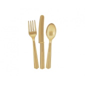Set 18, pcs. cutlery gold (6 spoons, 6 knives, 6 forks)