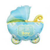 Folija balons Bērnu ratiņi, zils, 60 cm