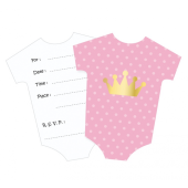 Invitations with envelope "Little girl", pink, 6 pcs