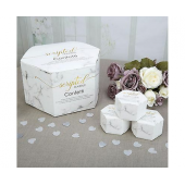 Confetti Scripted Marble, white-silver hearts, 5,5 g.