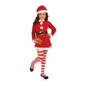 Santa Girl Role-Play set (hat, dress, belt, stockings), size 7-9 years