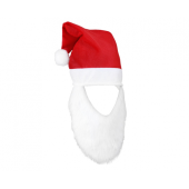 Santa hat with beard, size 29 x 36 cm