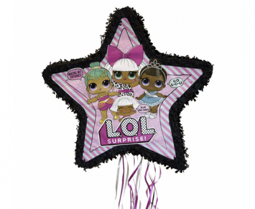 LOL shaped drum pull pinata