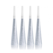 Paper horns, silver, 4 pcs
