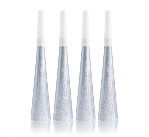 Paper horns, silver, 4 pcs
