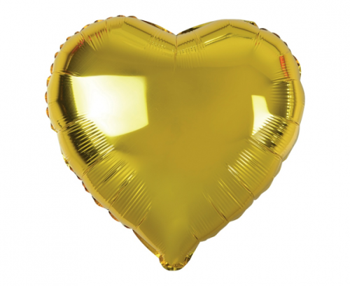 Folijas balons &quot;Sirds&quot;, zelts, 18&quot;