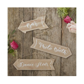 Wooden arrow signs Boho, 3 pcs