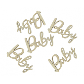 Wooden confetti Baby, 6 x 3 cm, 18 pcs.