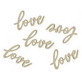 Wooden confetti Love, 6 x 3 cm, 18 pcs.