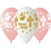 Balloon Premium Hel Baptism Chrzest święty girl, 13 inches / 5 pcs.
