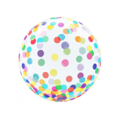 Kristāla balons, krāsaini punktiņi, 18&quot;