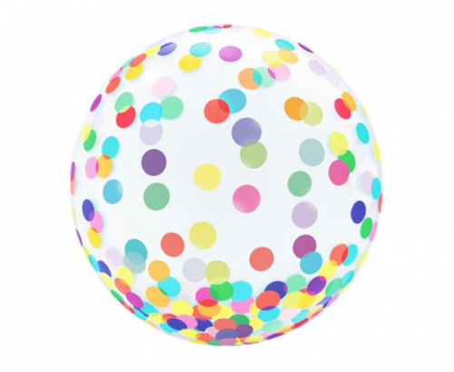 Kristāla balons, krāsaini punktiņi, 18&quot;
