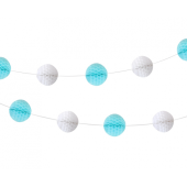 Pom pom garland B&G Baby Boy, light blue, 250 cm