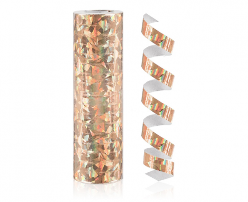 Holographic streamer, rosegold / 24 pcs.