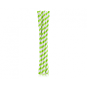 Papīra dzeramā salmiņi SHAKE, zaļas svītras, 8x252mm / 10 gab