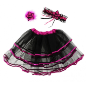 Hen Party set, black skirt (skirt, garter, brooch)