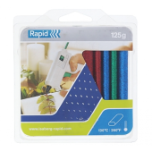 Low Temperature Glue, brocade, red/blue/green
