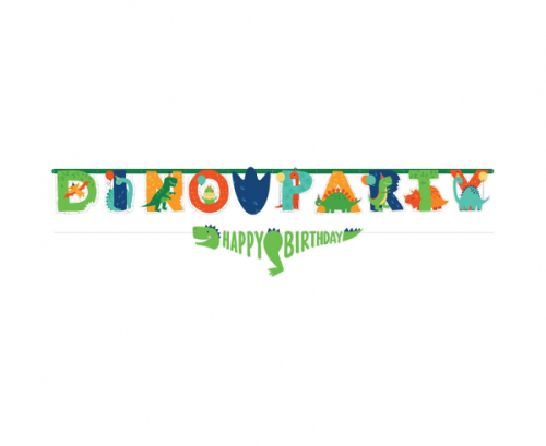 Jumbo burtu reklāmkarogs ar mini reklāmkarogu Dino-Mite papīru Personalizējams 230 cm