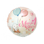 Folijas balons ar uzrakstu poļu valodā Man jau ir 1 gads (Bunny)