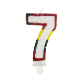 Glitter candle with digit "7"