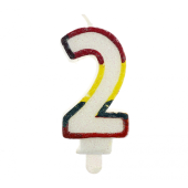 Mirdzoša svece ar ciparu &quot;2&quot;