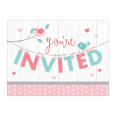 Invitations Baby girl, size 15,2 x 11,4, 8 pcs.