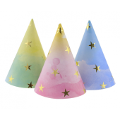 Svētku cepures Gold Stars, asorti, 6 gab