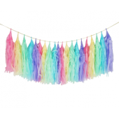 Tassel garland, multicolour, 36x250 cm, 20 pcs