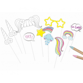 Photo booth props DIY - Unicorn, 10 elements