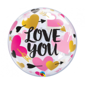 Folijas balons QL Bubble 22&quot; Love You