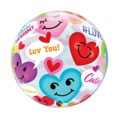 Folijas balons 22 collu QL burbuļu smaidu sirsniņas