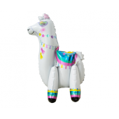 Folijas balons Llama, 65 cm, balts, stāvošs