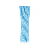 Paper straws, light blue with dots, 6x197 mm / 250 pcs.