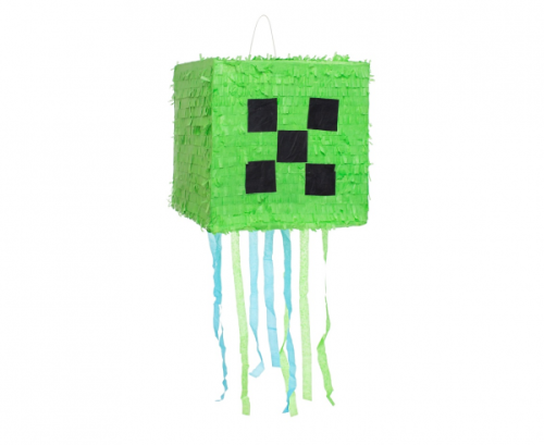 Green Pixel pinata, size 28x28x28cm