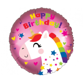 Foil balloon 18 cali CIR - Unicorn birthday