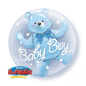 Folija balons 24&quot; QL Bubble dubultā &quot;Lācītis balonā Baby Boy&quot;