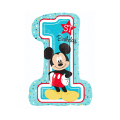 Folijas balons 36&quot; SHP — &quot;Micky Mouse 1st Birthday&quot;