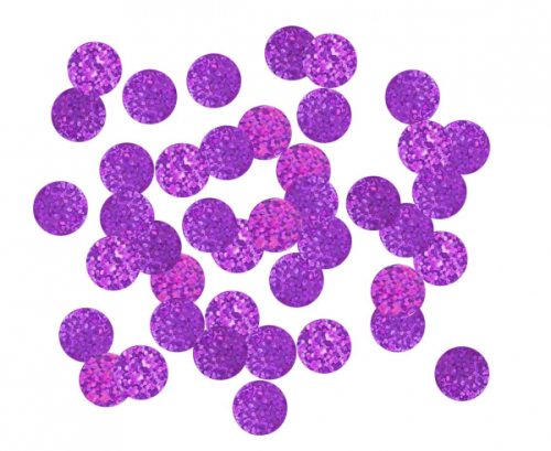 Folijas konfeti apļi, 2 cm, 250g, hologrāfiski violets