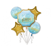 Balloon bouquet Baby Boy, blue, 5 pcs