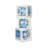 Balloon box set, 35 cm, with printed letters BOY / 3 pcs.